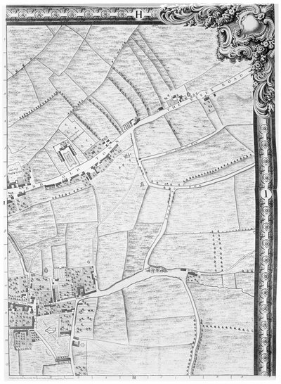 A Map of Mile End and Stepney Green, London, 1746 by John Rocque